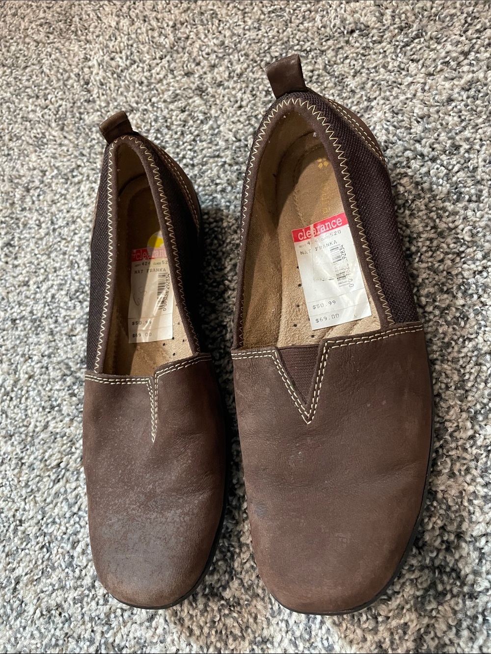 Naturalizer Brown Leather Slip-On Loafers